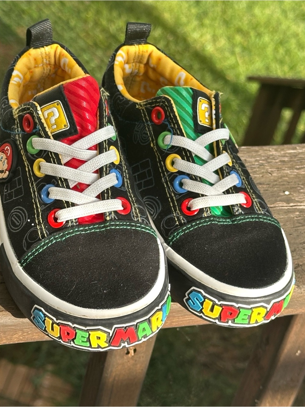 Nintendo Super Mario Gamer Sneakers Toddler Size 12 Mario Luigi
